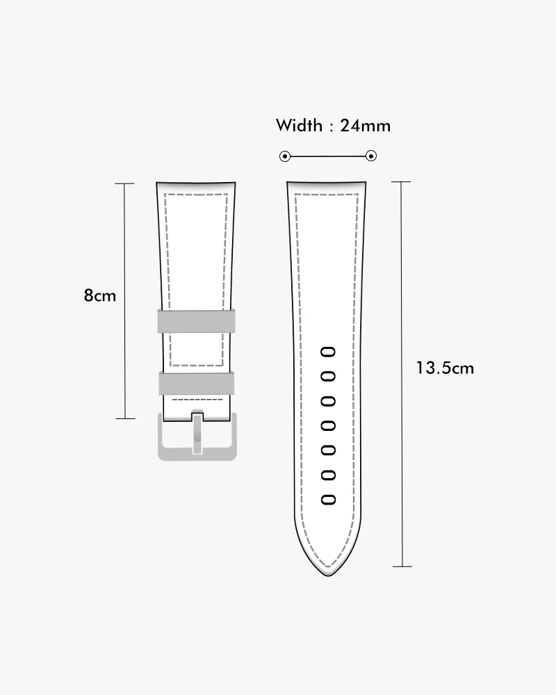 24mm Black Leather Strap - Image 5